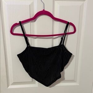 SHEIN Black Striped Crop Top
